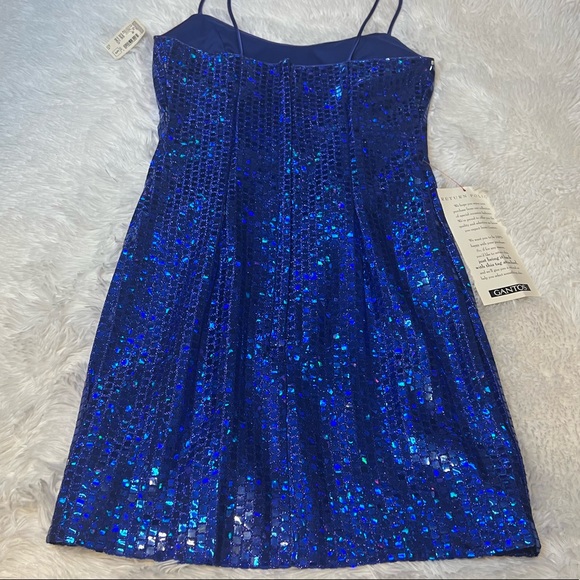 Vintage L.A. GLO 💙 NWT- Blue Sequin Mini Dress - Picture 2 of 13